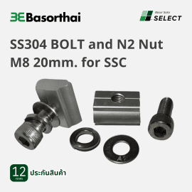 D62 - SS304 BOLT and N2 Nut M8 20mm. for SSC